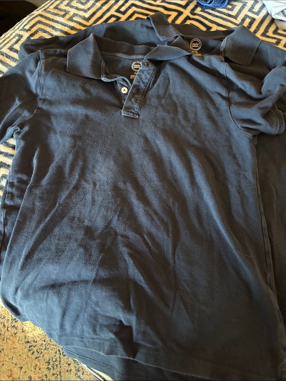 Two wonder nation Navy Blue Polo Shirts Classic Short Sleeve